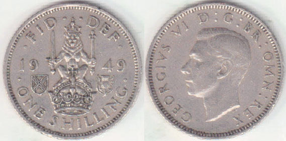 1949 Great Britain Shilling (Scottish) A008091